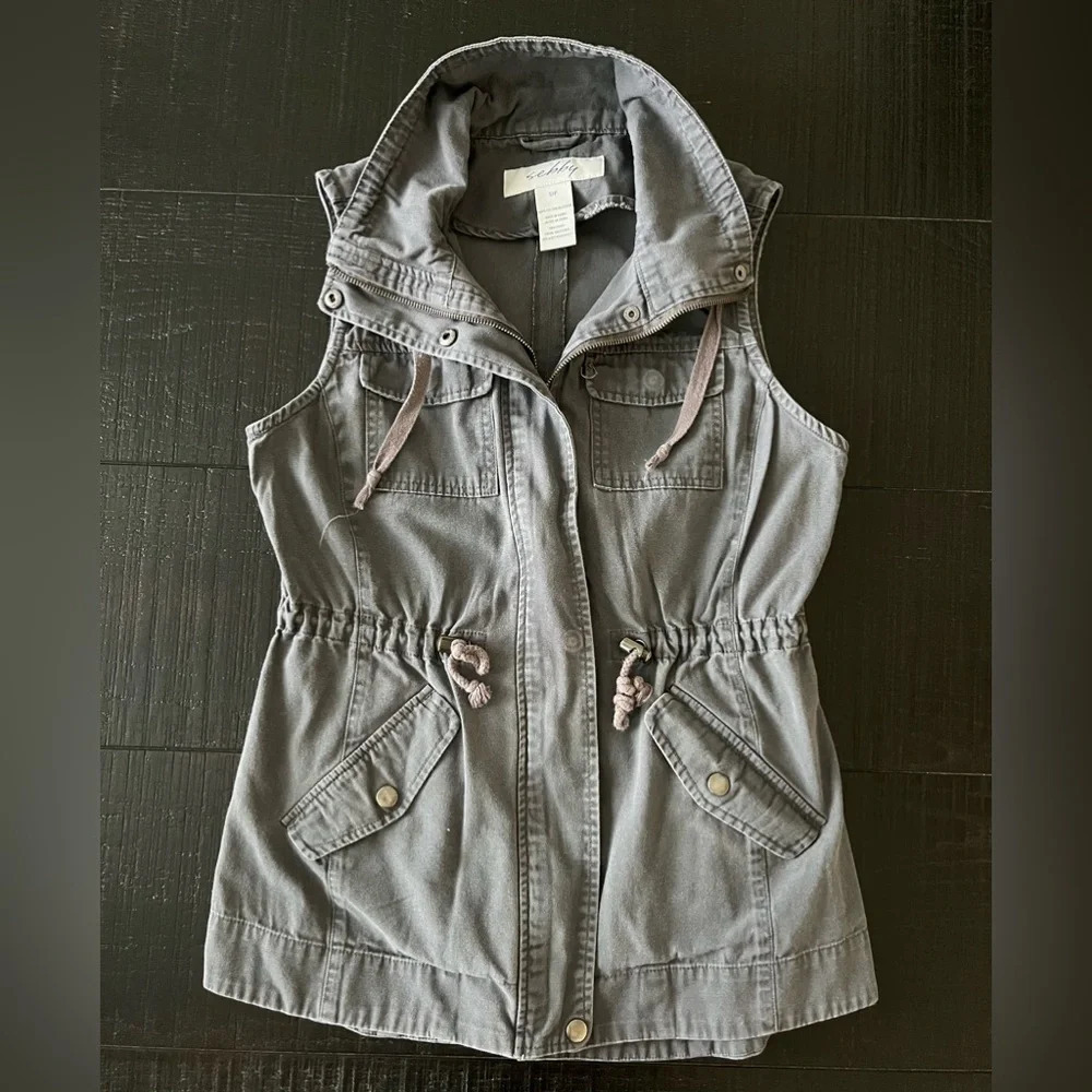 Sebby Gray Utility Vest SZ S